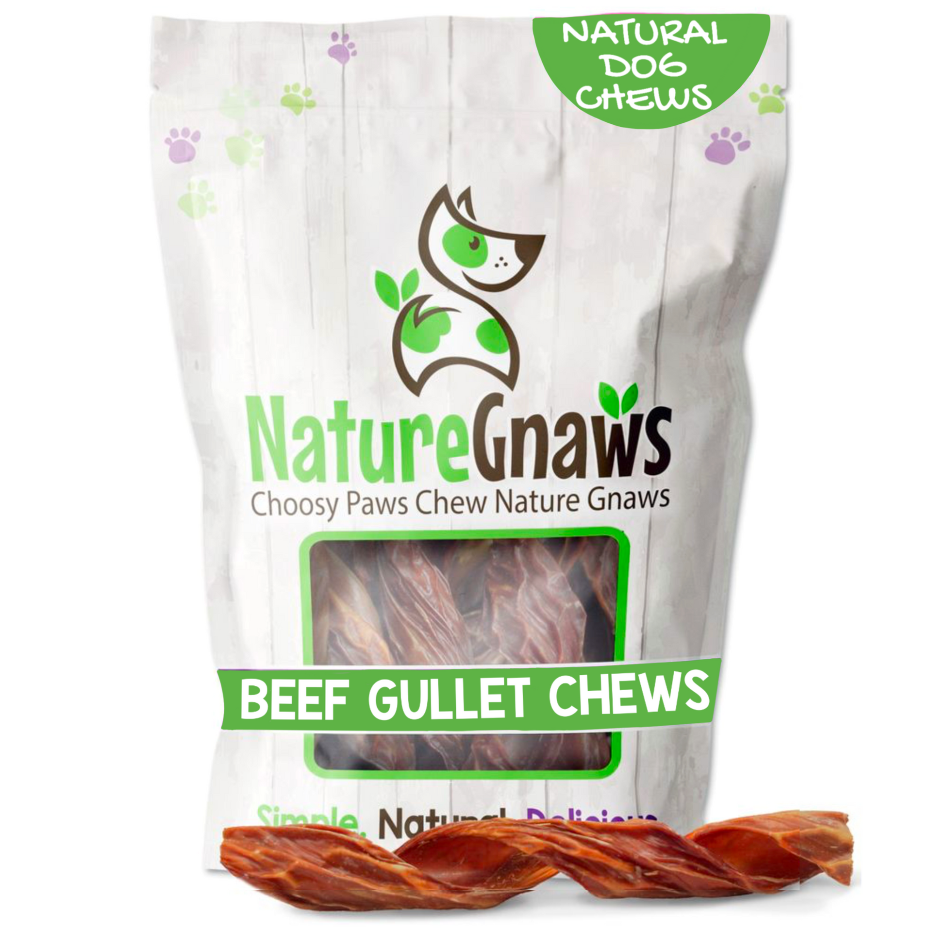 Beef Jerky Gullet Springs | Natural Dog Chew Treats | Nature Gnaws
