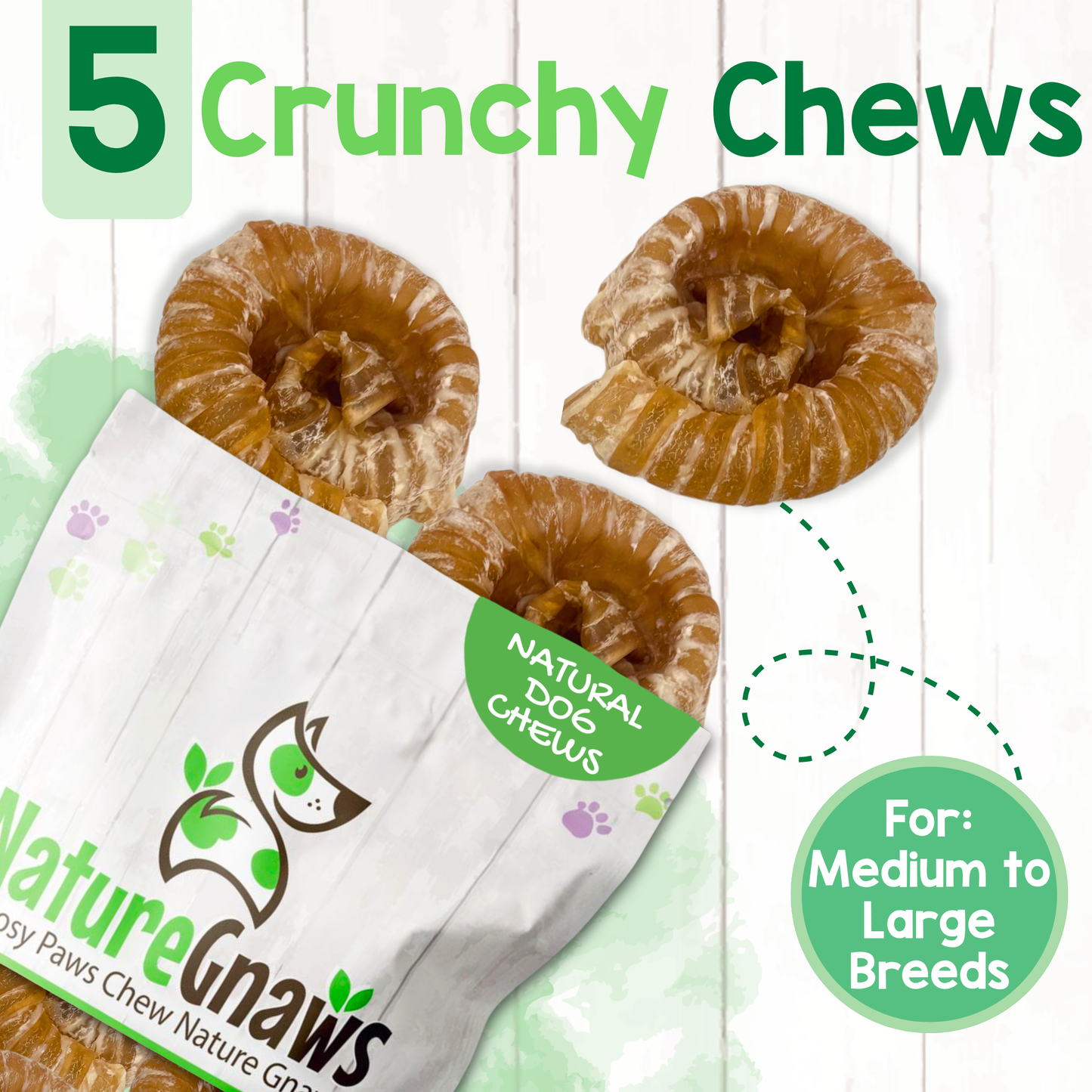 Natural Beef Trachea Balls Long-Lasting Dental Chew