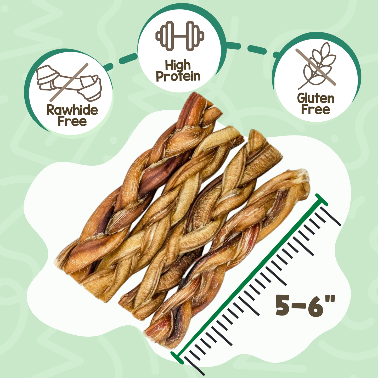 Braided Bully Sticks 5-6"