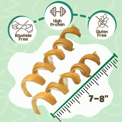 Bully Stick Springs 7-8" Natural Long-Lasting Dental Dog Chews