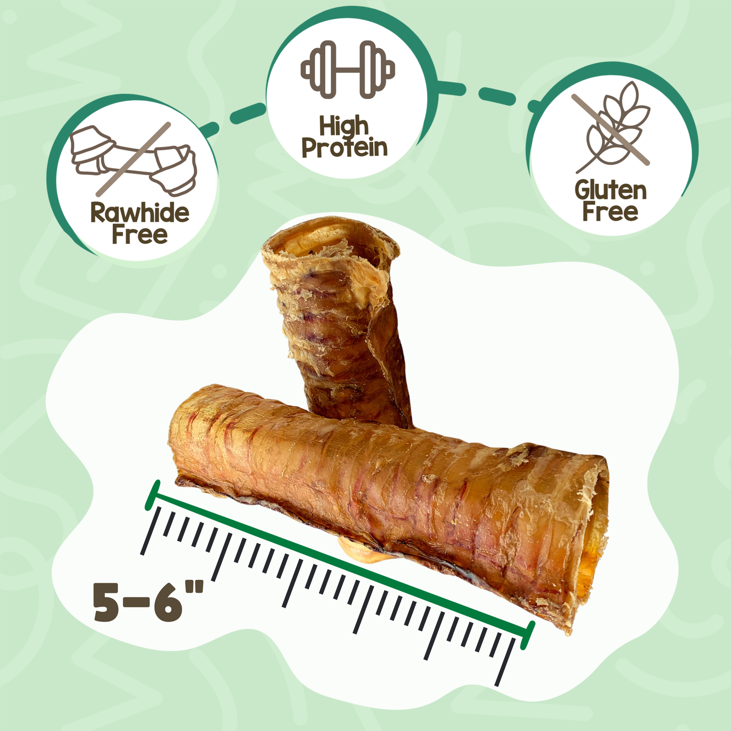 Natural Beef Trachea 6" Long-Lasting Dental Chew