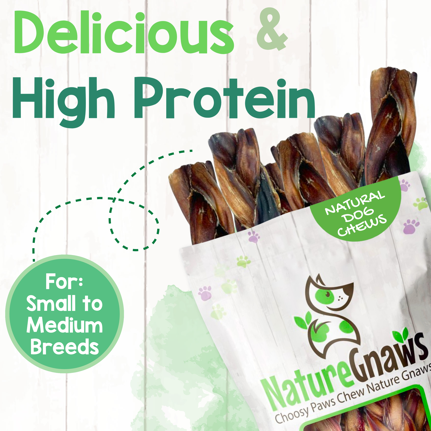 Pork Braided Bully Sticks 5–6" Long-Lasting Dog Chews