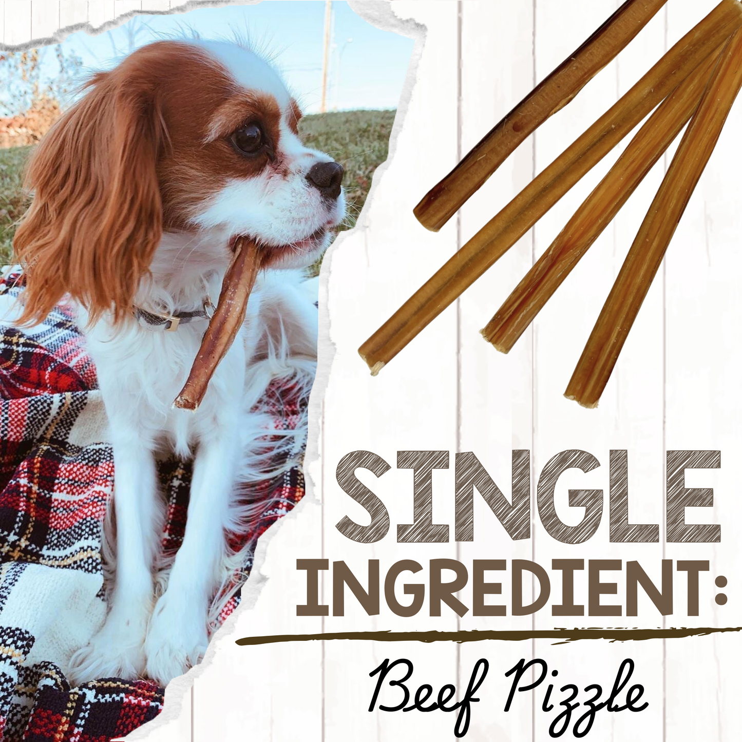 Extra Thin Bully Sticks 6" Long-Lasting Dental Dog Chews