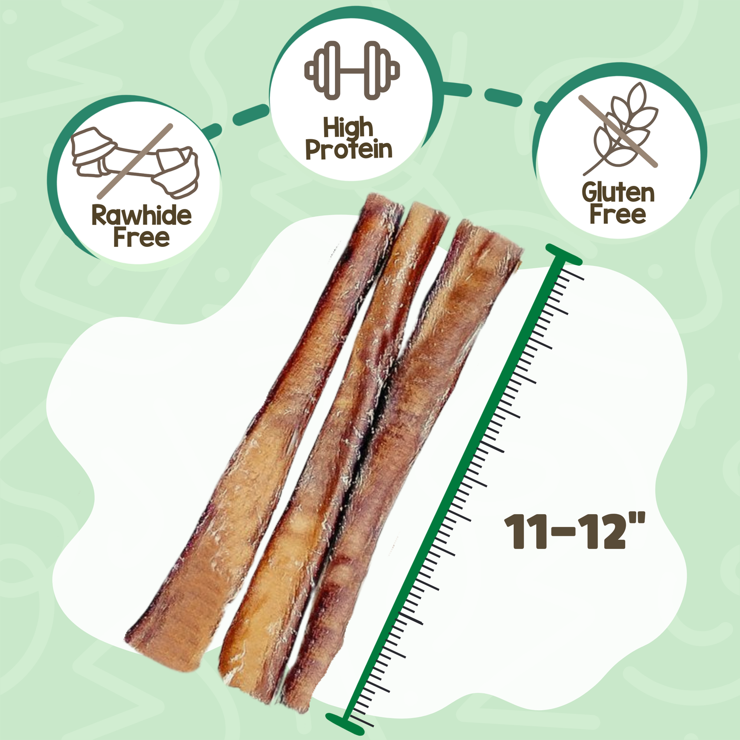 Jumbo Bully Sticks 11-12" Long-Lasting Dental Dog Chews