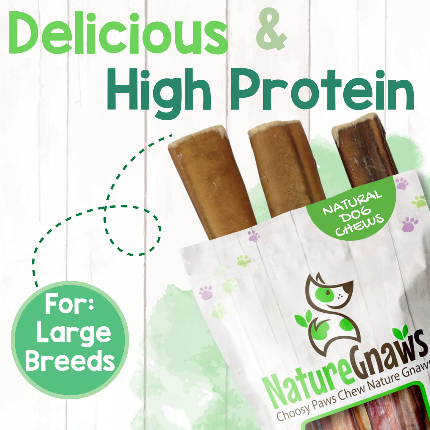 Jumbo Bully Sticks 11-12" Long-Lasting Dental Dog Chews