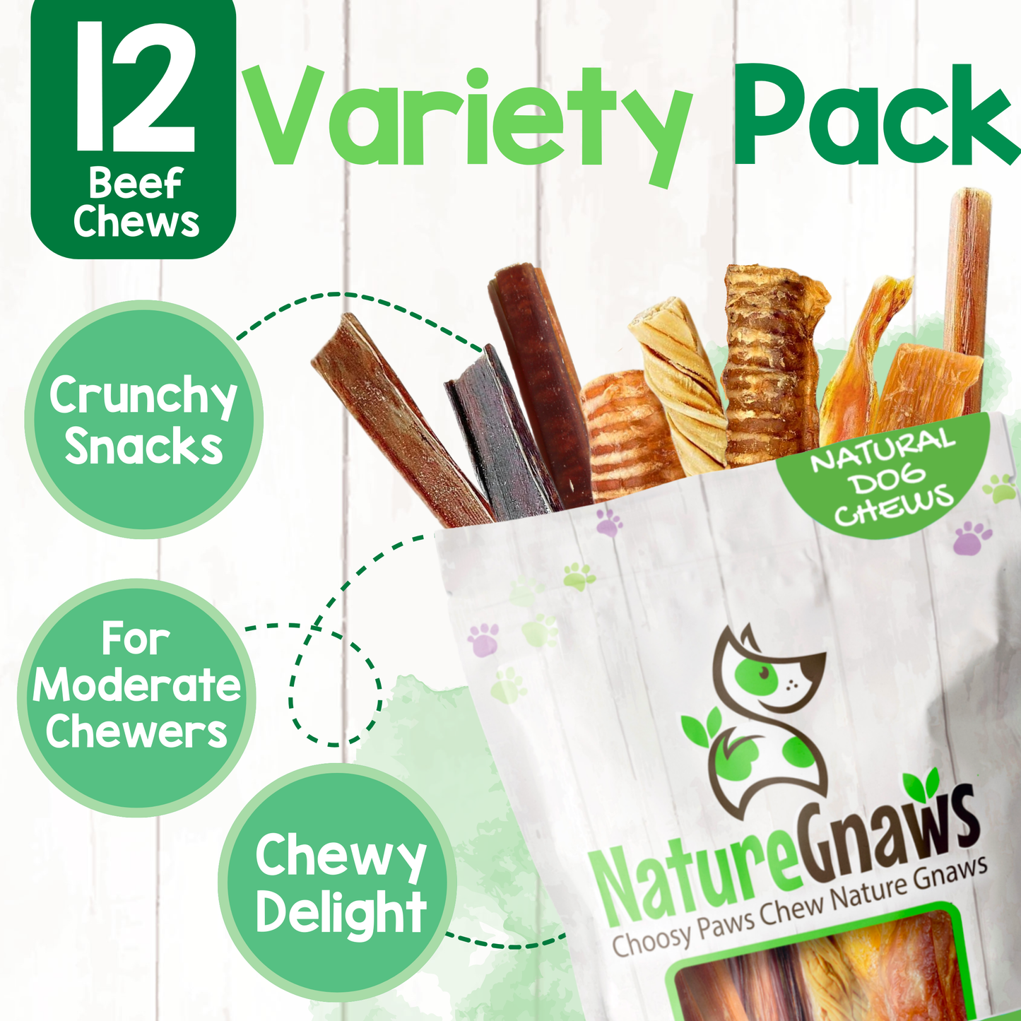 Premium Beef Dog Chews Variety Pack – Long-Lasting & Natural