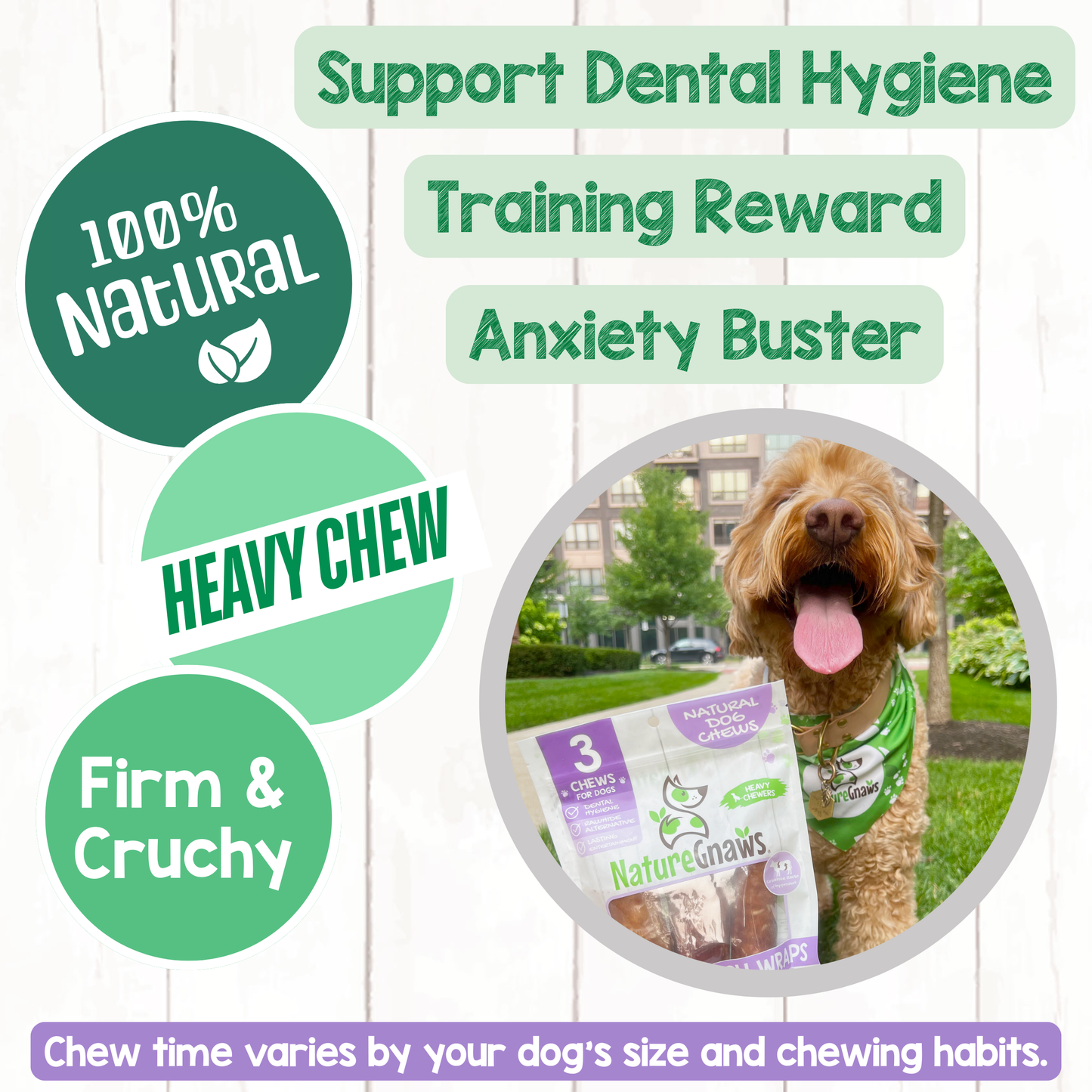 Beef Trachea Crunch Wrap Long-Lasting Dental Chew