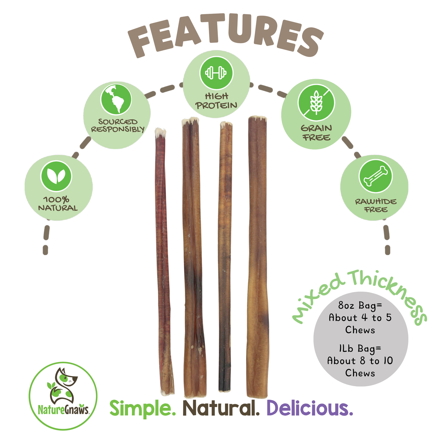 Mixed Bully Sticks 11-12"