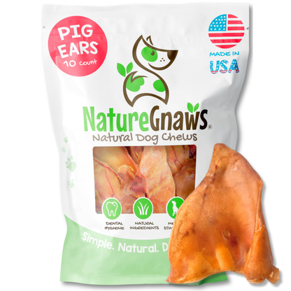 USA Made natural hard pig ears treats for power chewers.