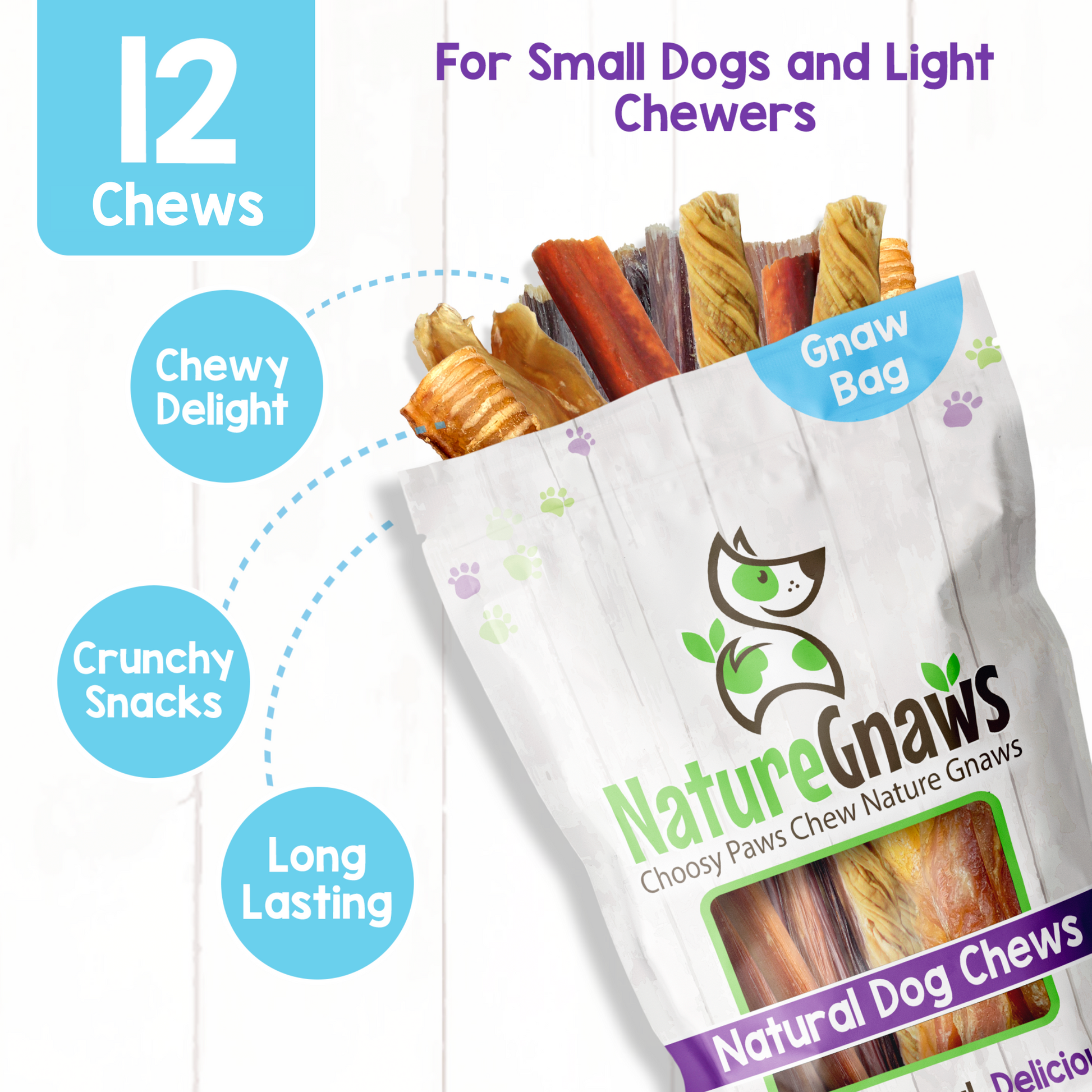 Small Dogs Variety Pack Natural Dog Chew Treats Nature Gnaws